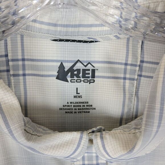 REI Co-Op Shirt Men Large L White Lightweight Performance Hiking Button Up Mens - Picture 2 of 12
